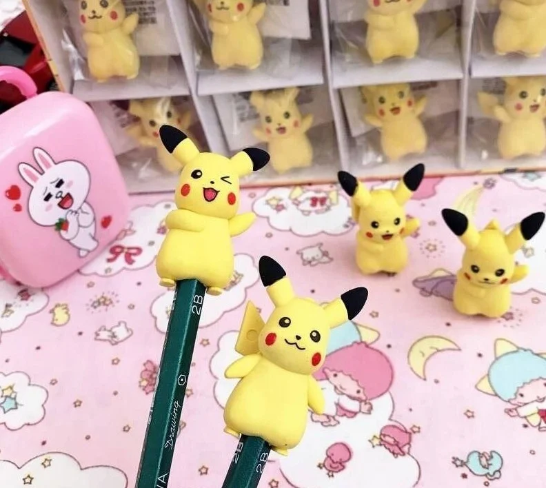 Accessoire gomme Pokemon Pikachu 3 pcs.