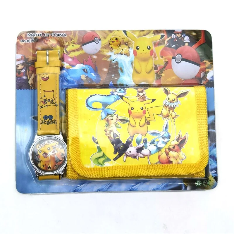Montre pour enfants Pokemon avec ensemble portefeuille pour enfants