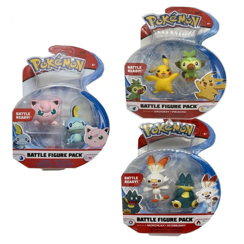 Ensembles de figurines Pikachu, Chimpep, Jigglypuff, Memmeon, Hopplo Mampfaxo
