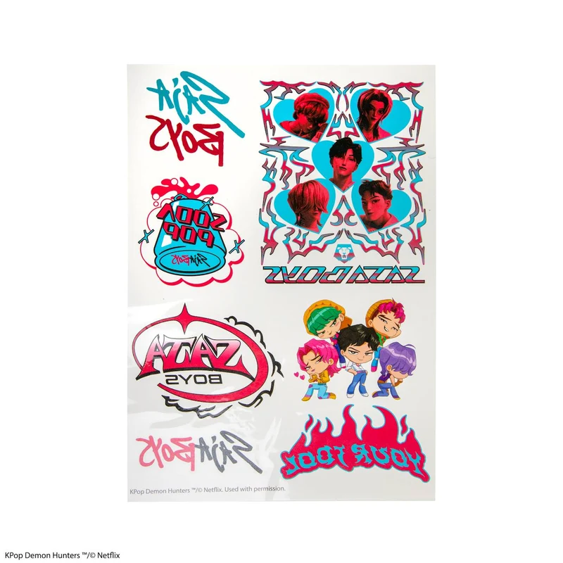 Tatouages Enfant Temporaires KPop Demon Hunters Multicolore
