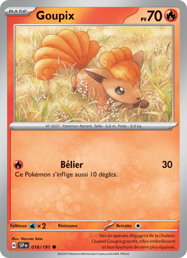 Goupix 16/191 — EV08 – Étincelles Déferlantes — Carte Pokémon française