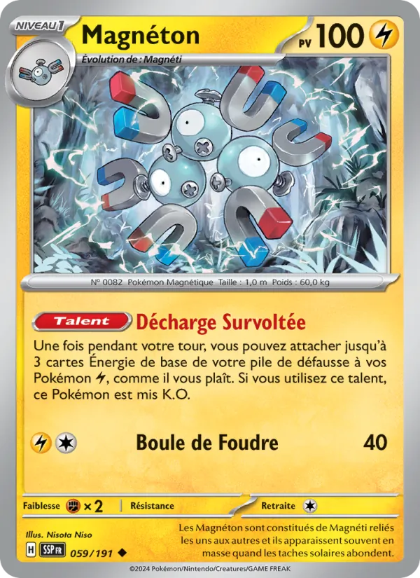 Magnéton 59/191 — EV08 – Étincelles Déferlantes — Carte Pokémon française