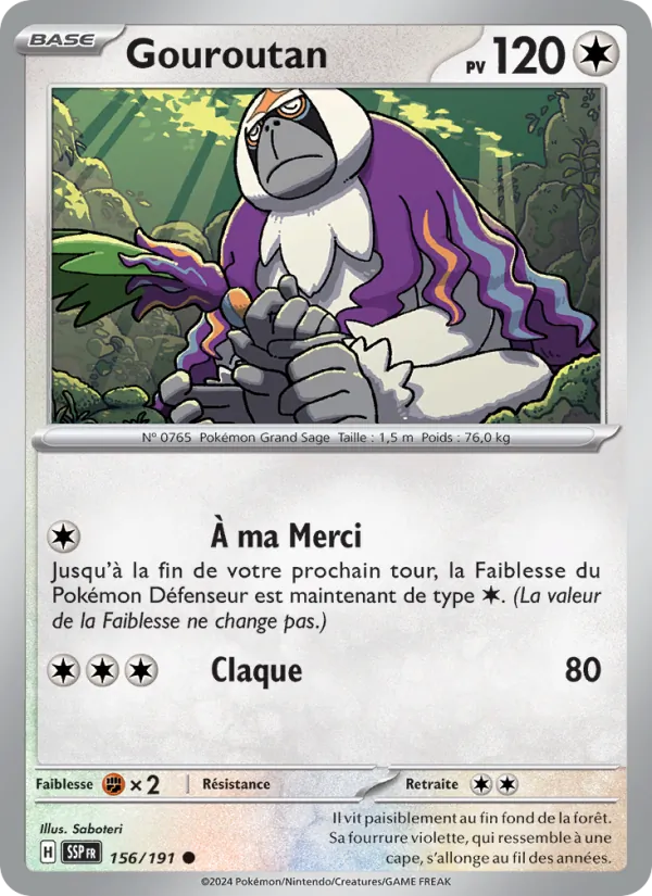 Gouroutan 156/191 — EV08 – Étincelles Déferlantes — Carte Pokémon française