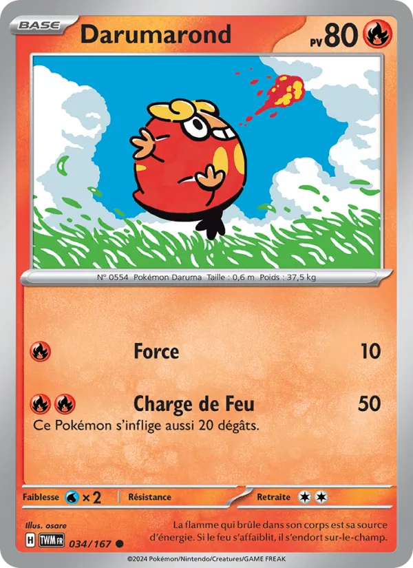 Darumarond 34/167 — EV06 – Mascarade Crépusculaire — Carte Pokémon française