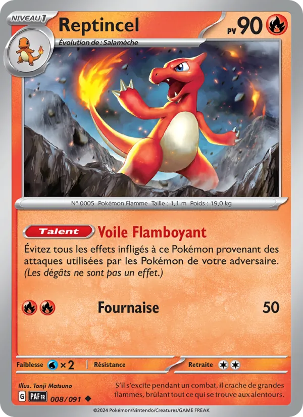 Reptincel 8/91 — EV04.5 – Destinées de Paldea — Carte Pokémon française