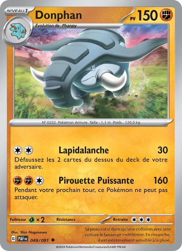 Donphan 49/91 — EV04.5 – Destinées de Paldea — Carte Pokémon française