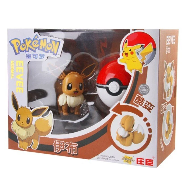 Eevee / Eevee Pokemon Poke Ball Set avec figurine jouets