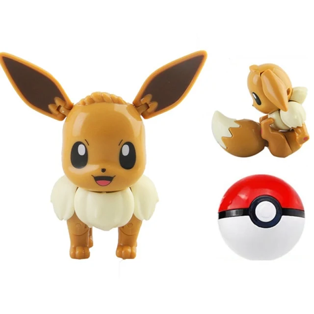 Eevee / Eevee Pokemon Poke Ball Set avec figurine jouets