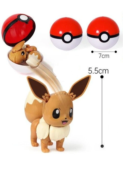 Eevee / Eevee Pokemon Poke Ball Set avec figurine jouets