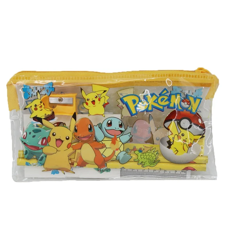 Ensemble d'école Pokemon avec sac, stylo, autocollant, taille-crayon, gomme, etc.