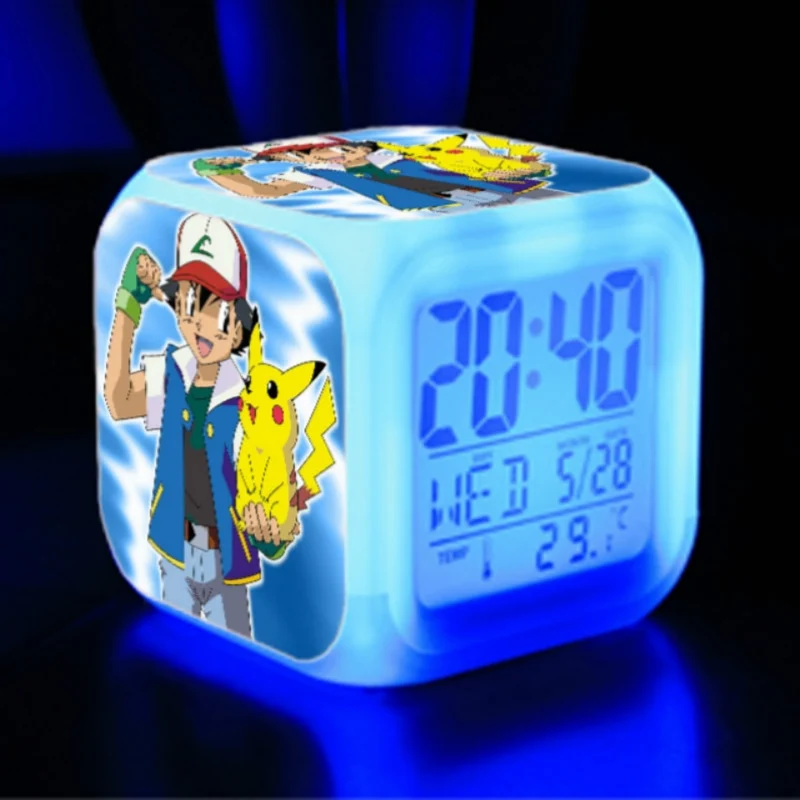 Réveil numérique Pikachu Pokemon avec éclairage LED