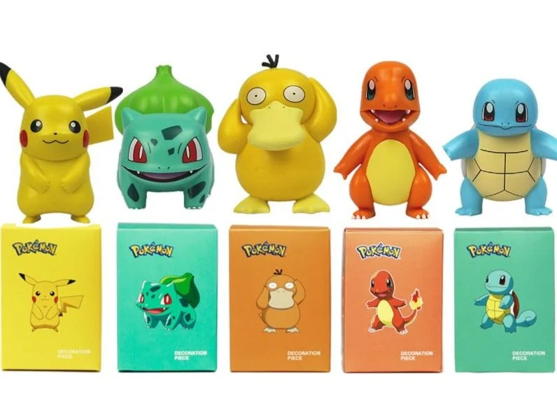 Pokémon Pikachu. Figurine Charmander, Bulbasaur, Carapuce, Jigglypuff ou Enton