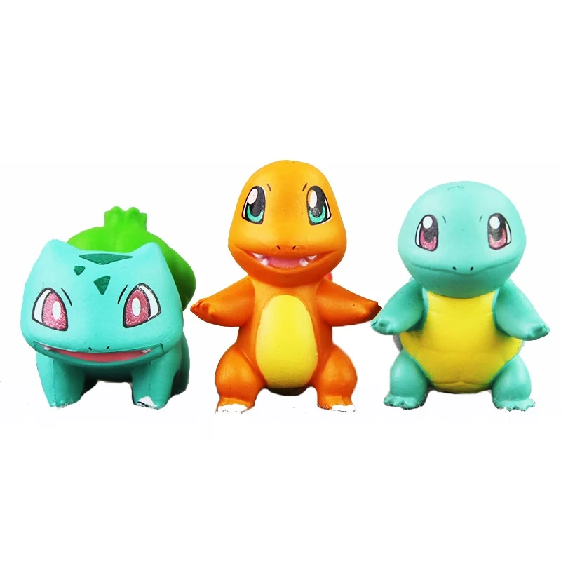 Ensemble de figurines Squirtle, Charmander Bulbasaur (3 pcs.)