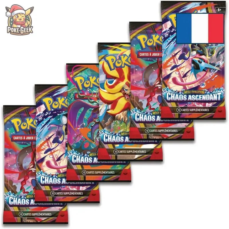 Lot de 6 Boosters Méga-Évolution ME04 Chaos Ascendant – Français
