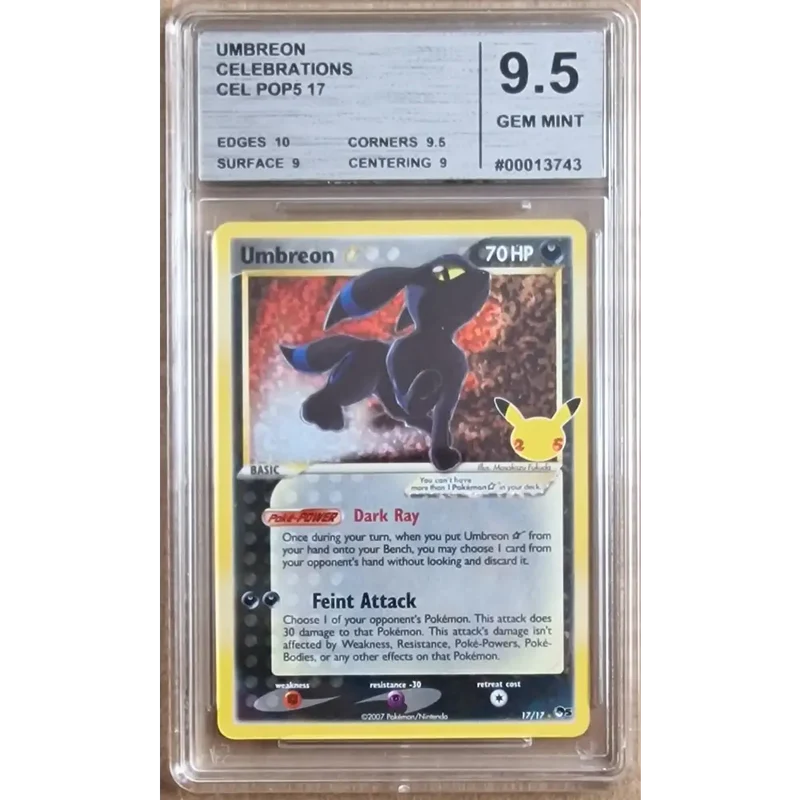 Carte Gradé 9.5 - Noctali Star (CEL POP5 17) Célébrations - Umbreon Star - Anglais