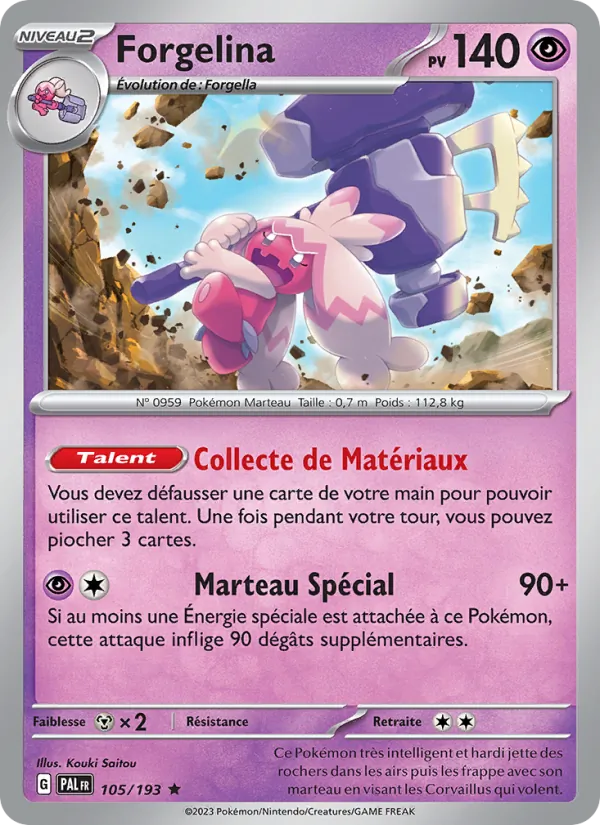 Forgelina 105/193 — EV02 – Évolutions à Paldea — Carte Pokémon française