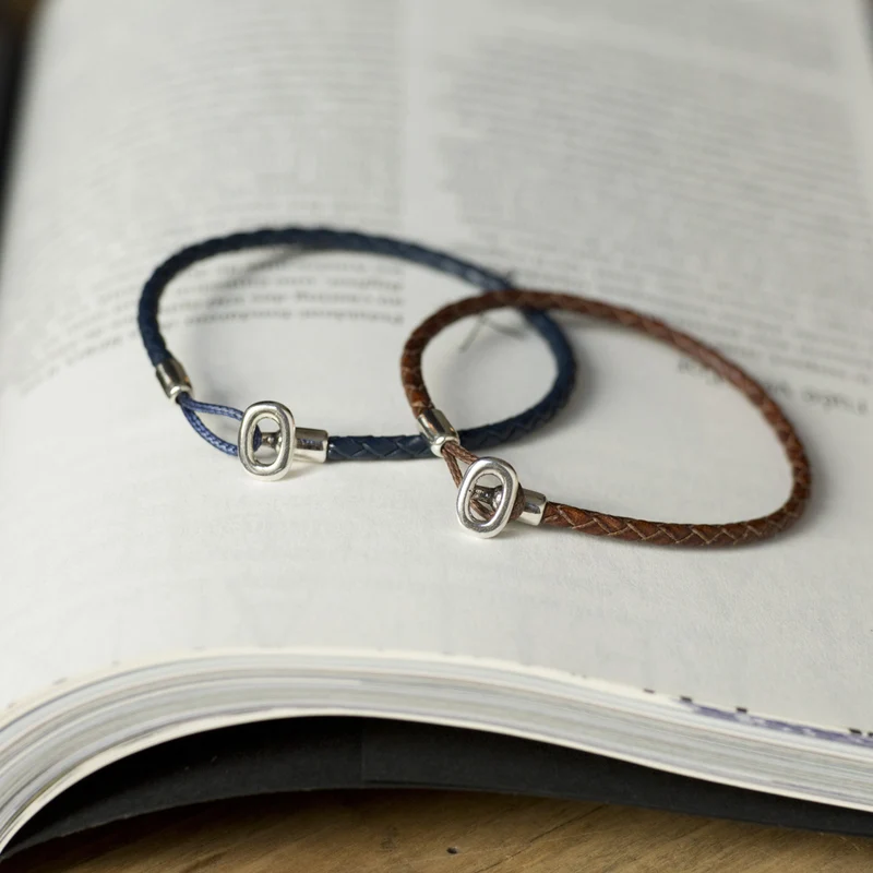 Bracelet homme en cuir tressé