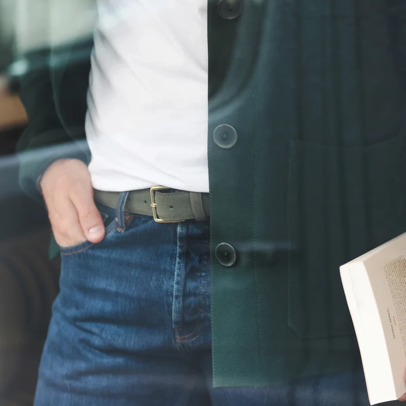 Ceinture homme en cuir suédé personnalisable