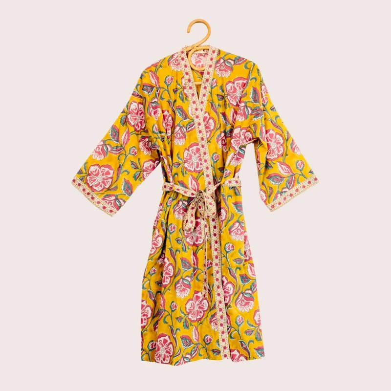 Kimono femme en coton imprimé