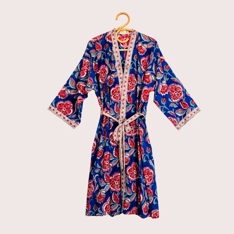 Kimono femme en coton imprimé