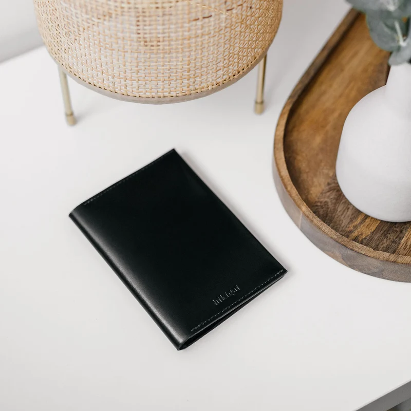 Portefeuille vertical en cuir personnalisable Hikigaï