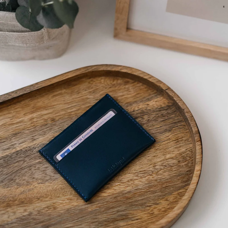 Porte-cartes slim en cuir personnalisable Hikigaï