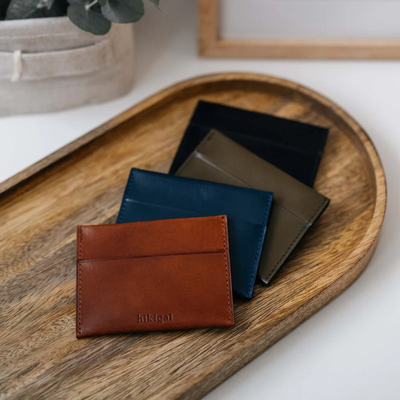 Porte-cartes slim en cuir personnalisable Hikigaï