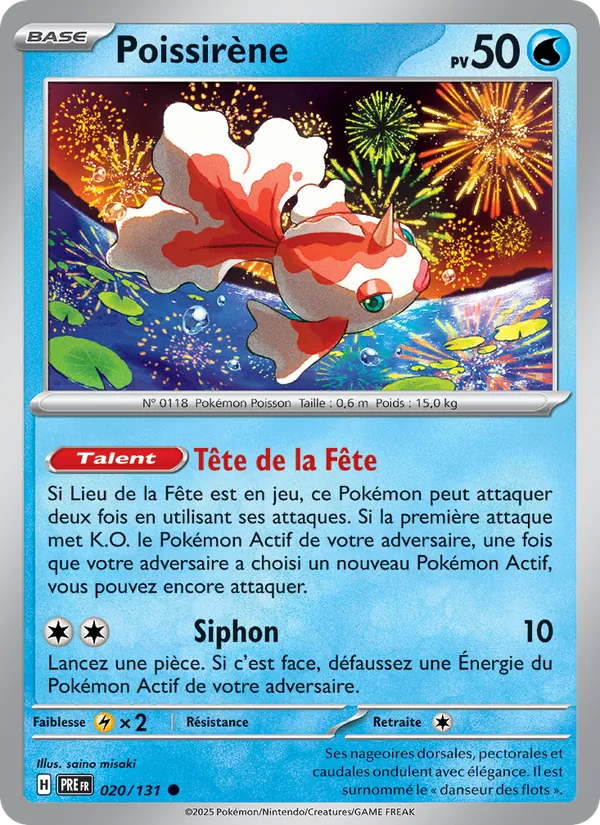 Poissirène 20/131 — EV08.5 – Évolutions Prismatiques — Carte Pokémon française