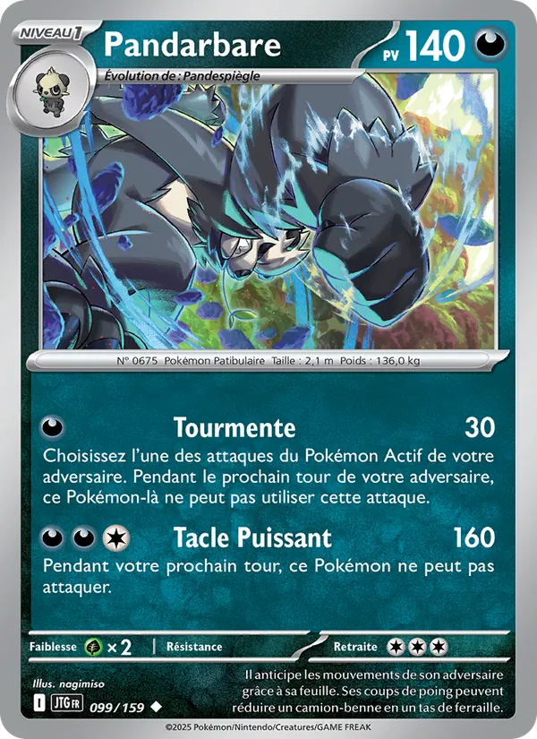 Pandarbare 99/159 — EV09 – Aventures Ensemble — Carte Pokémon française