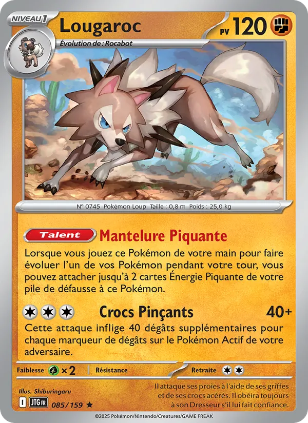 Lougaroc 85/159 — EV09 – Aventures Ensemble — Carte Pokémon française