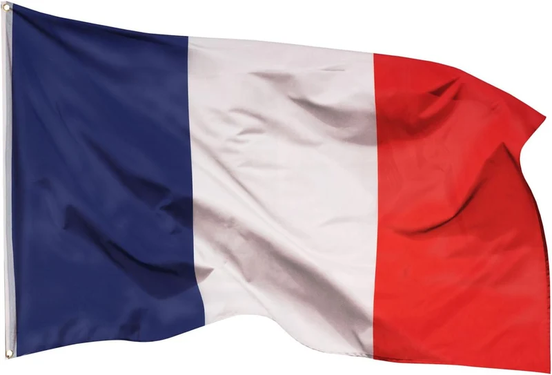 Drapeau France 90x150 cm - résistant aux intempéries, œillets laiton (Aricona)