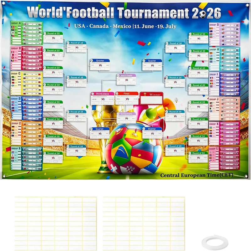 Poster calendrier Coupe du Monde 2026 - 150x100 cm (Efymosce)