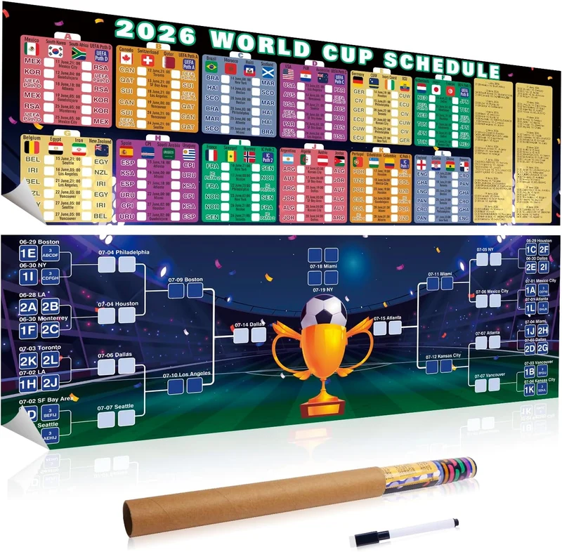 Affiche plan / planificateur de la Coupe du Monde 2026