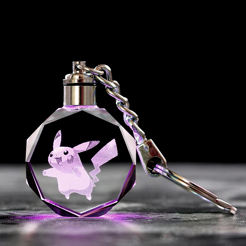 Pendentif en cristal Pokemon avec effet 3D - nombreux motifs