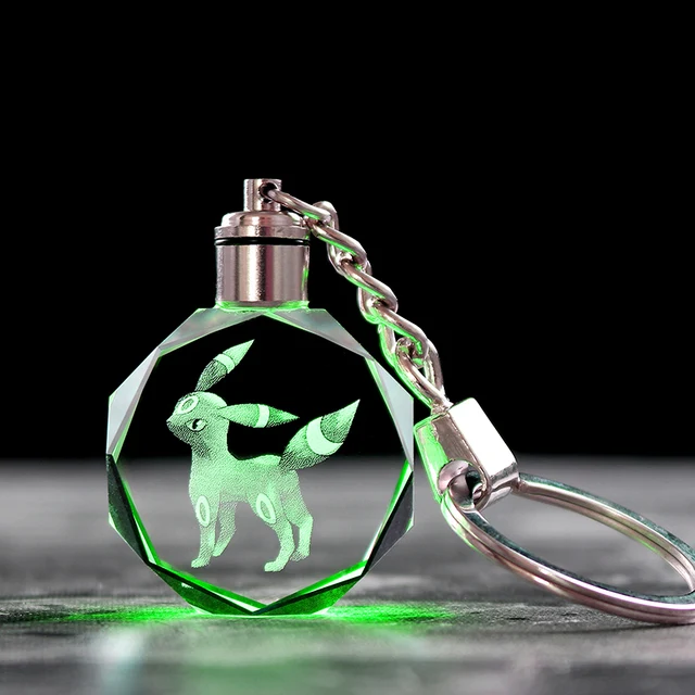 Pendentif en cristal Pokemon avec effet 3D - nombreux motifs