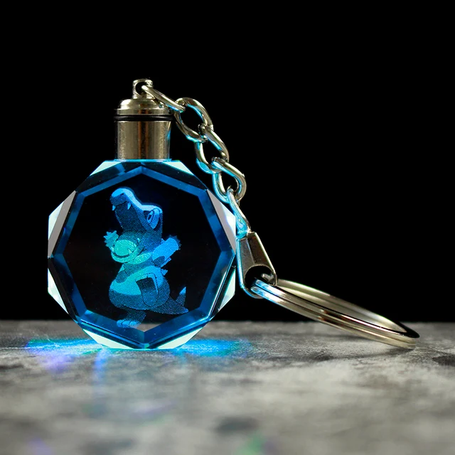 Pendentif en cristal Pokemon avec effet 3D - nombreux motifs