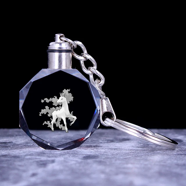 Pendentif en cristal Pokemon avec effet 3D - nombreux motifs