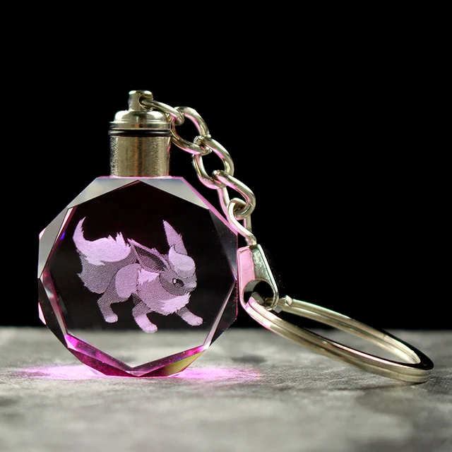 Pendentif en cristal Pokemon avec effet 3D - nombreux motifs
