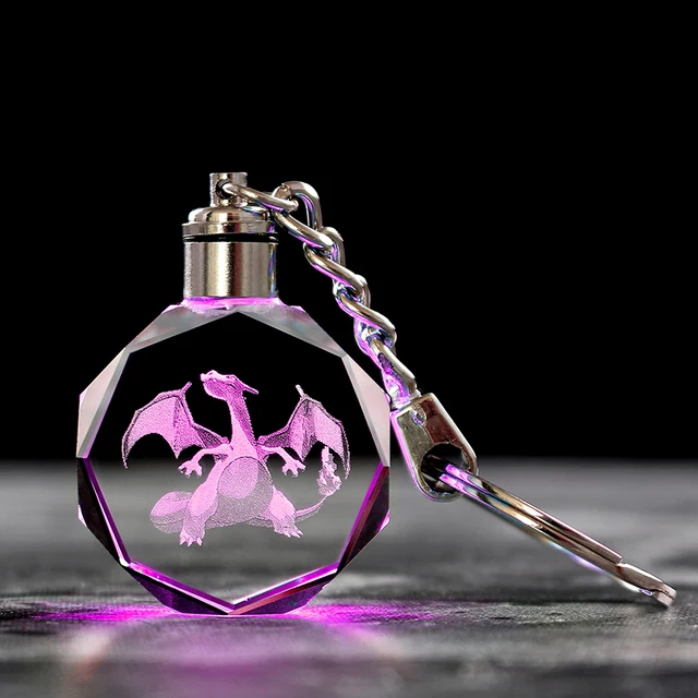 Pendentif en cristal Pokemon avec effet 3D - nombreux motifs