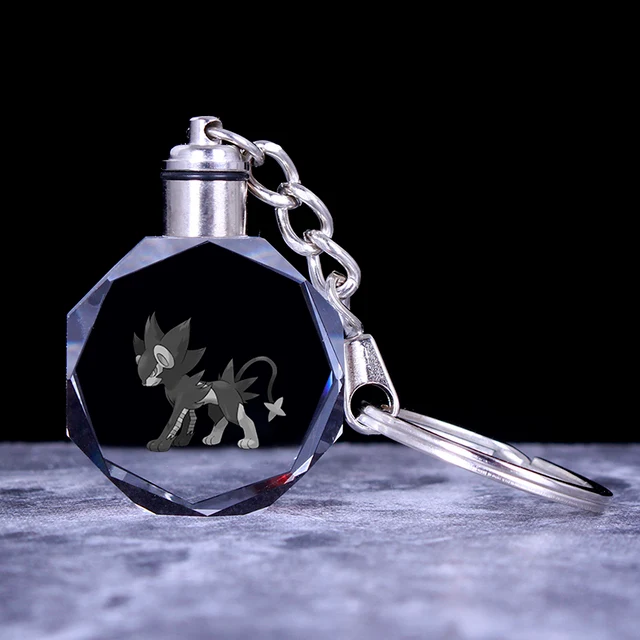 Pendentif en cristal Pokemon avec effet 3D - nombreux motifs