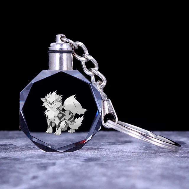 Pendentif en cristal Pokemon avec effet 3D - nombreux motifs