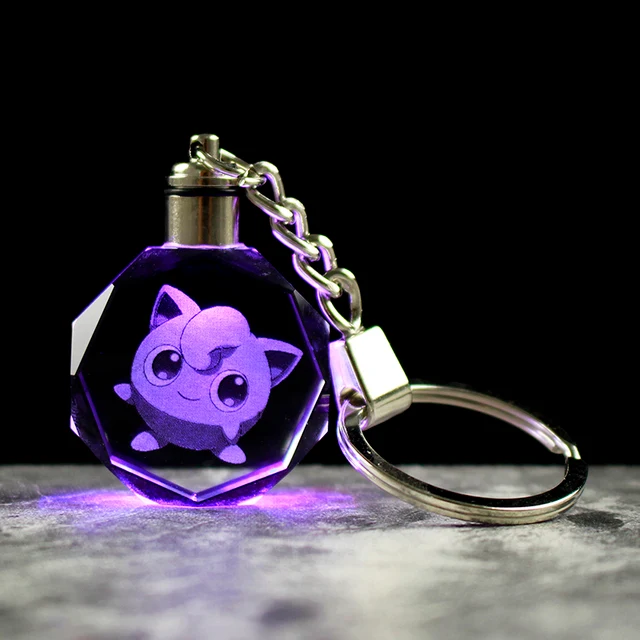Pendentif en cristal Pokemon avec effet 3D - nombreux motifs
