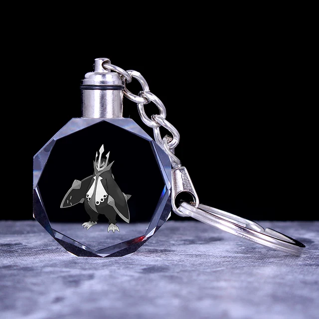 Pendentif en cristal Pokemon avec effet 3D - nombreux motifs