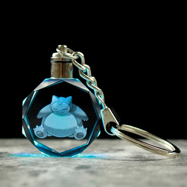 Pendentif en cristal Pokemon avec effet 3D - nombreux motifs