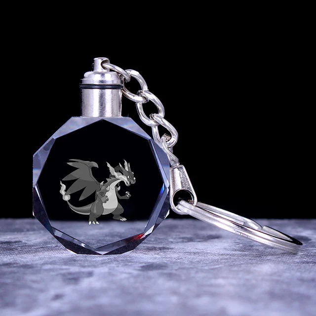Pendentif en cristal Pokemon avec effet 3D - nombreux motifs