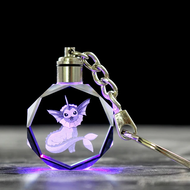 Pendentif en cristal Pokemon avec effet 3D - nombreux motifs