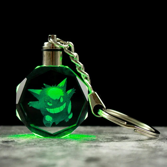 Pendentif en cristal Pokemon avec effet 3D - nombreux motifs