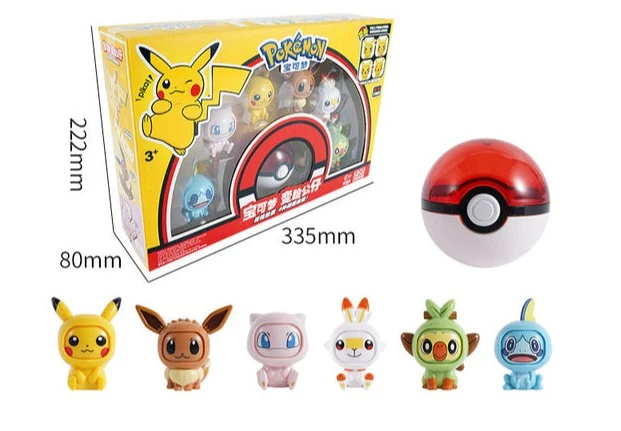 Boîte de jeu Pokémon avec Pokéball et Pokémon changeant de visage