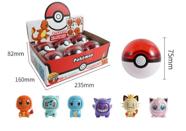 Boîte de jeu Pokémon avec Pokéball et Pokémon changeant de visage