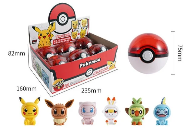 Boîte de jeu Pokémon avec Pokéball et Pokémon changeant de visage